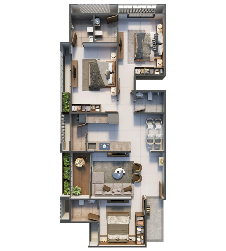 3 BHK Section (Unit A)