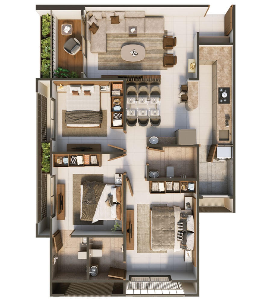 3 BHK Section (Unit B)