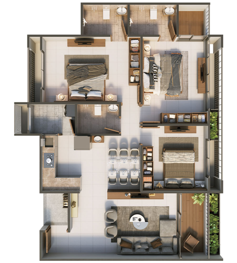 3 BHK Section (Unit B)